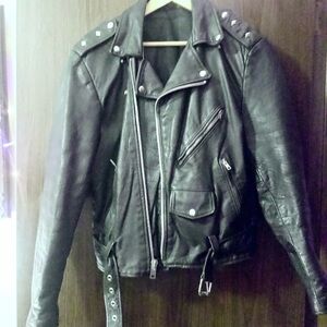 Black Leather Studded Jacket